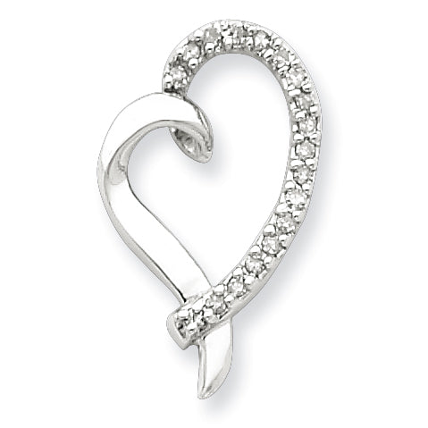 Sterling Silver Diamond Heart Pendant