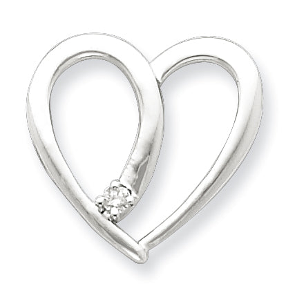 Sterling Silver Diamond Heart Pendant