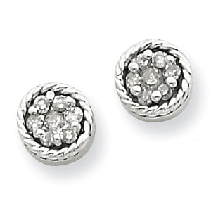 Sterling Silver Diamond Post Earrings
