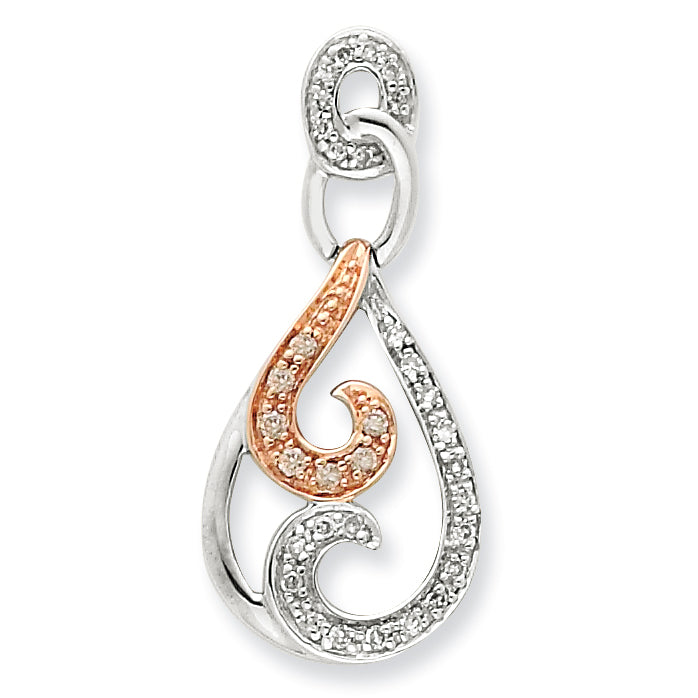Sterling Silver & Rhodium Diamond Pendant