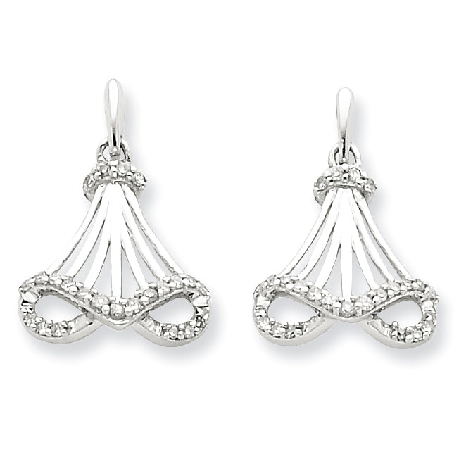 Sterling Silver Diamond Earrings