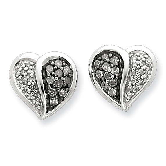 Sterling Silver Black & White Diamond Earrings