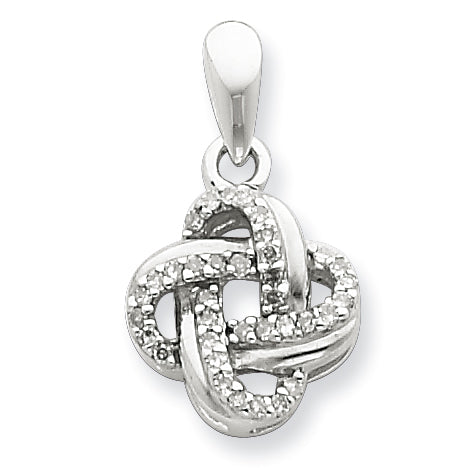 Sterling Silver Diamond Knot Pendant