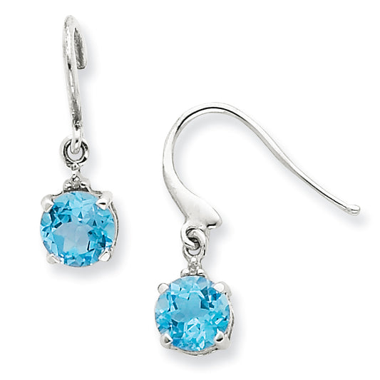 Stelring Silver SW Blue Topaz & Diamond Wire Earrings