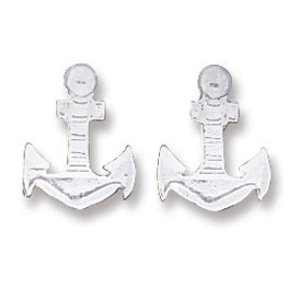Sterling Silver Anchor Mini Earrings
