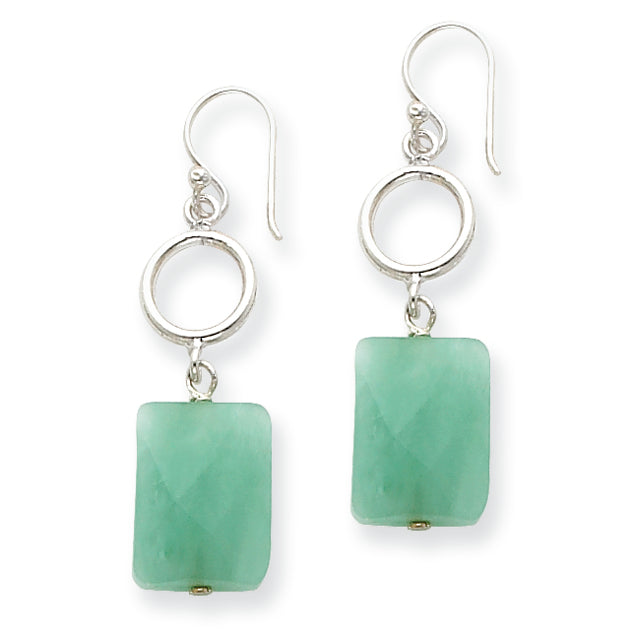 Sterling Silver Amazonite Stone Dangle Earrings