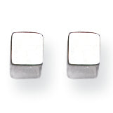 Sterling Silver Polished 4mm Square Earrings