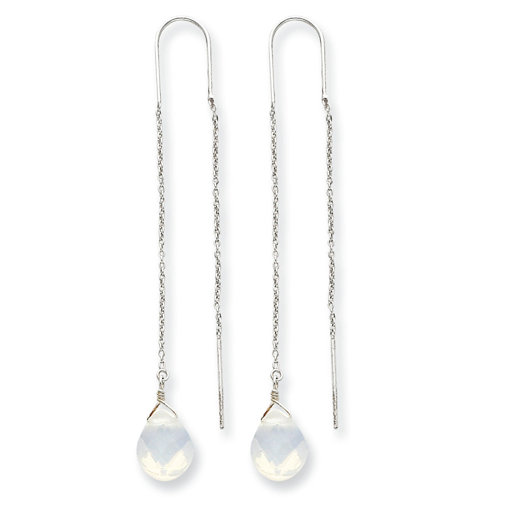 Sterling Silver Opalite Crystal Threader Earrings