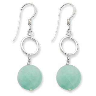 Sterling Silver Green Jade Earrings