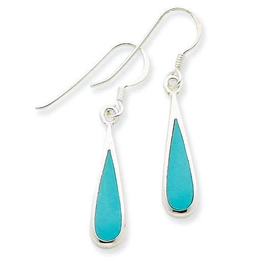 Sterling Silver Dangling Turquoise Earrings