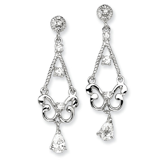 Sterling Silver CZ Chandelier Earrings