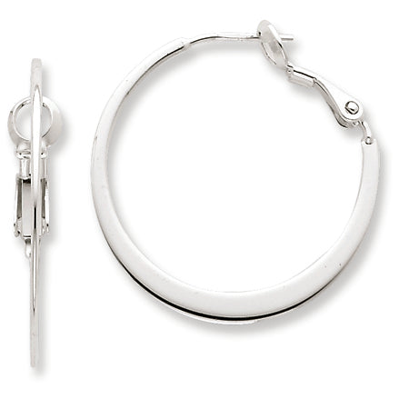 Sterling Silver Flat Hoop Earrings