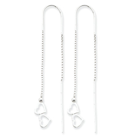 Sterling Silver Heart Threader Earrings