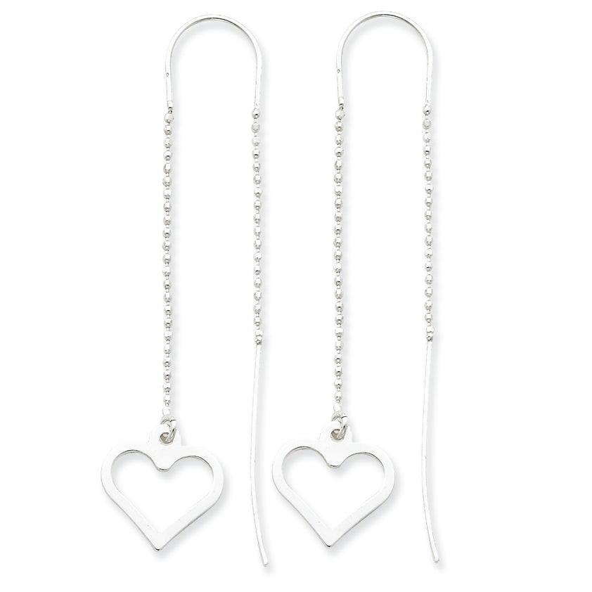 Sterling Silver Heart Threader Earrings