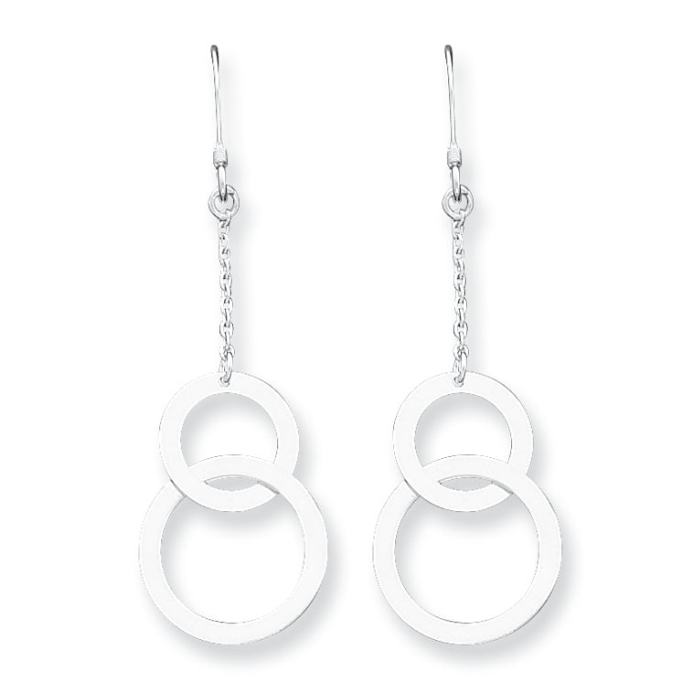 Sterling Silver Circle Dangle Earrings