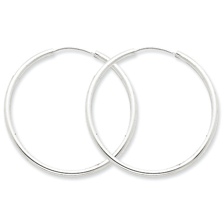 Sterling Silver 2mm Hoop Earrings