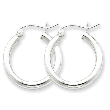Sterling Silver 2.5mm Round Hoop Earrings