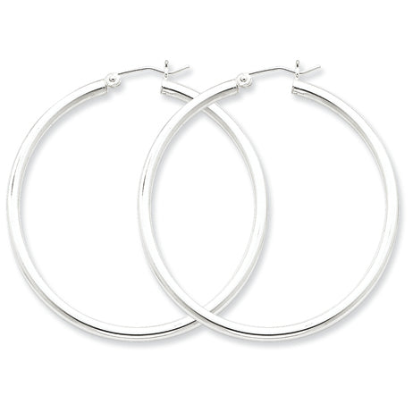 Sterling Silver 2.5mm Round Hoop Earrings