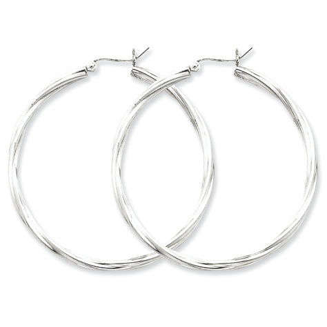 Sterling Silver Twisted Hoop Earrings