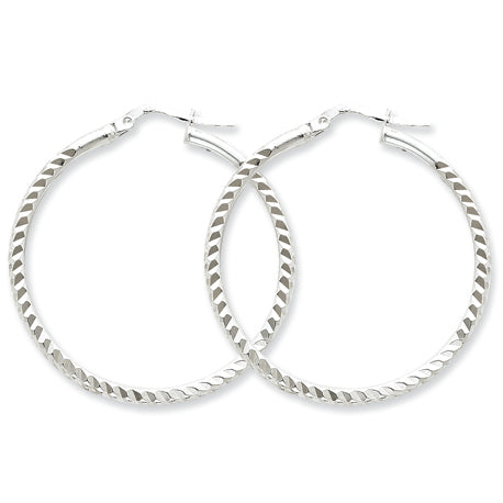 Sterling Silver 40mm Hoops Earrings