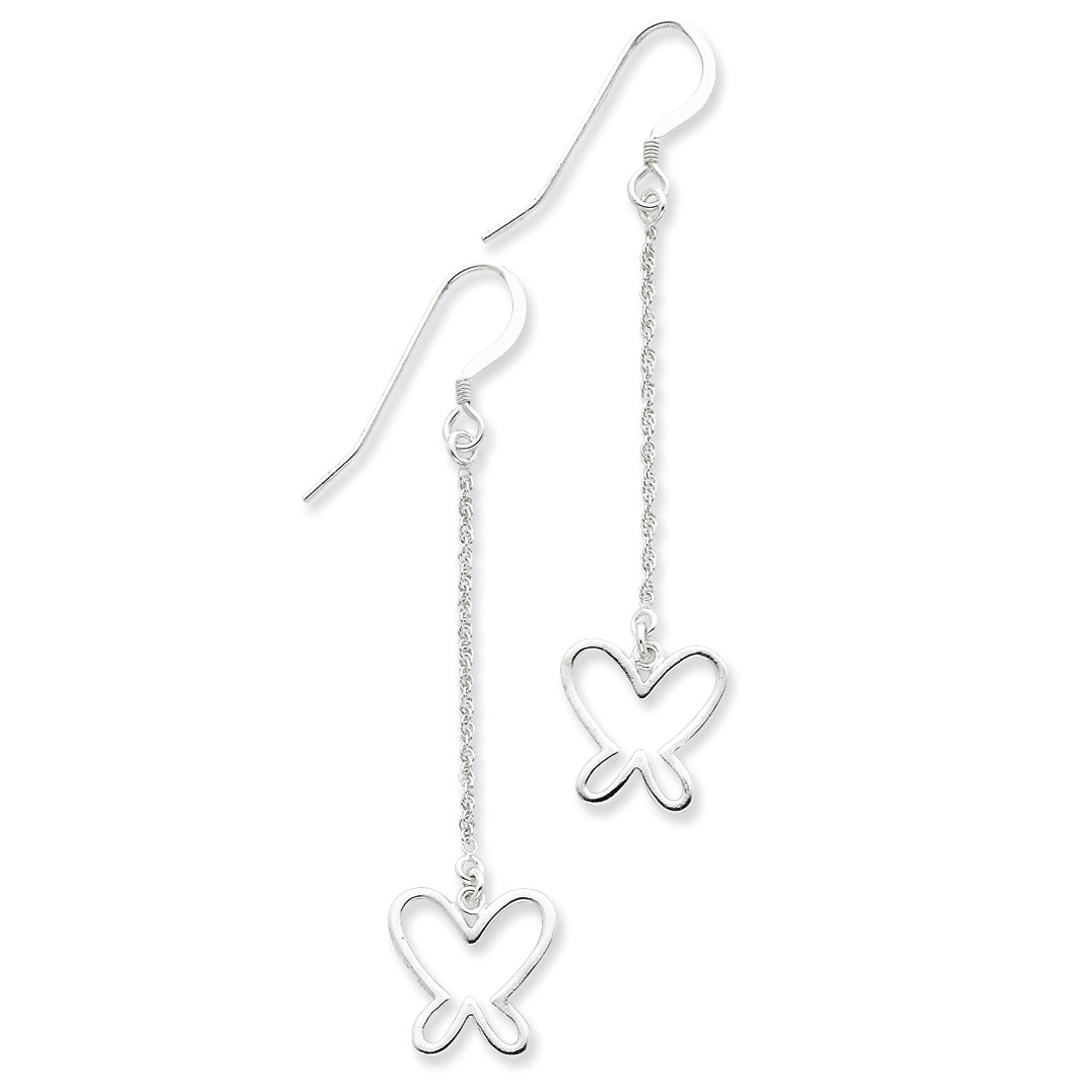 Sterling Silver Butterfly Dangle Earrings