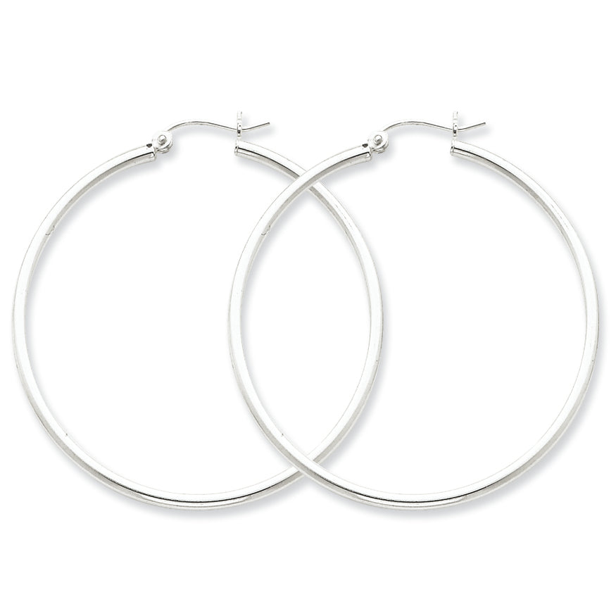 Sterling Silver 2mm Round Hoop Earrings