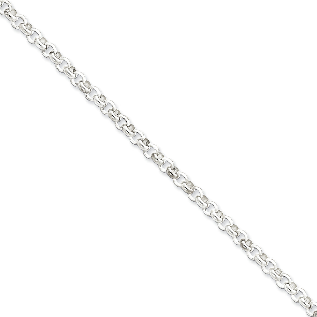 Sterling Silver 4.75mm Half Round Belcher Bracelet 7.5 Inches
