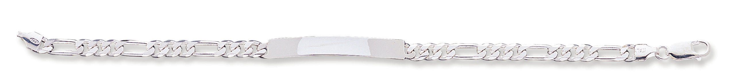 Sterling Silver Figaro ID Bracelet 8 Inches