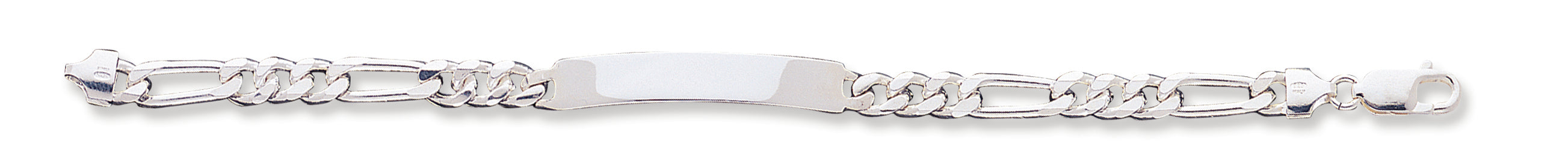 Sterling Silver Figaro ID Bracelet 8 Inches