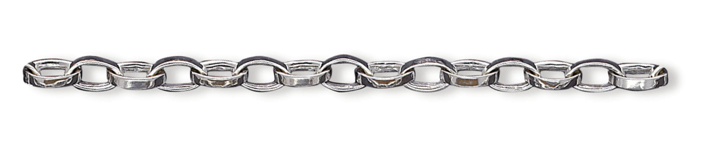 Sterling Silver 9inch Solid Polished Fancy Link Anklet 9 Inches