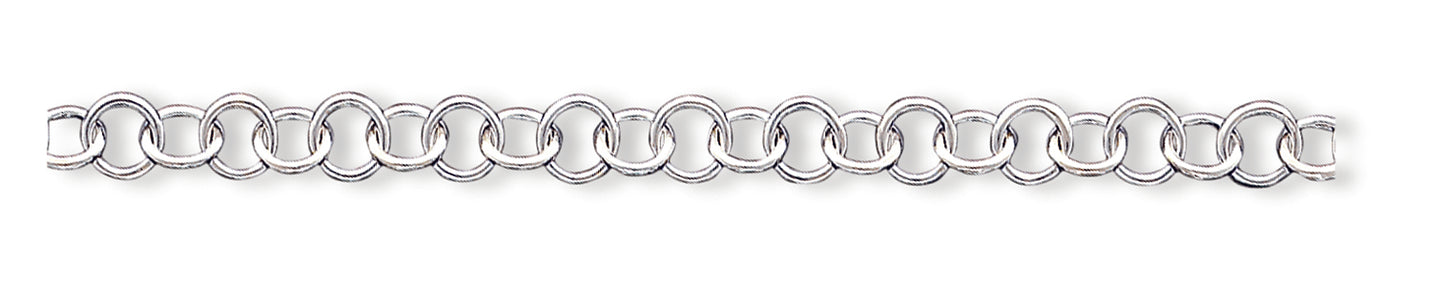 Sterling Silver 10inch Polished Fancy Link Anklet 10 Inches