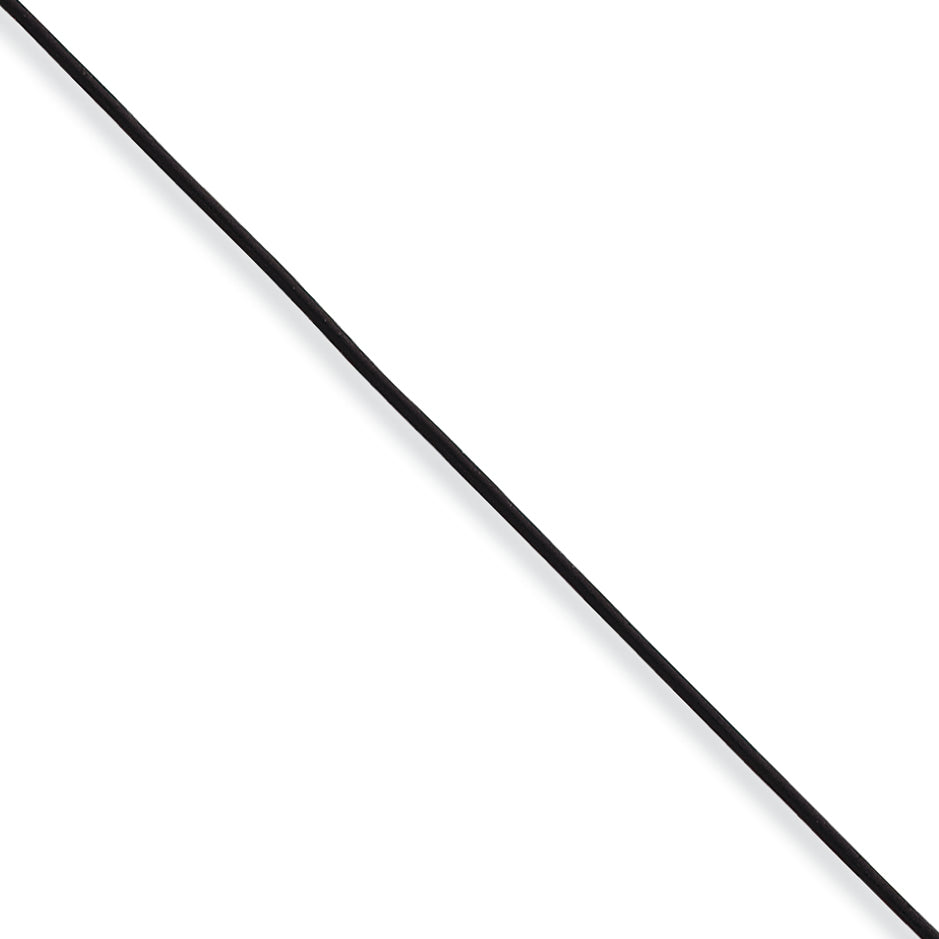 Sterling Silver 16inch 1.5mm Black Leather Cord Necklace 16 Inches