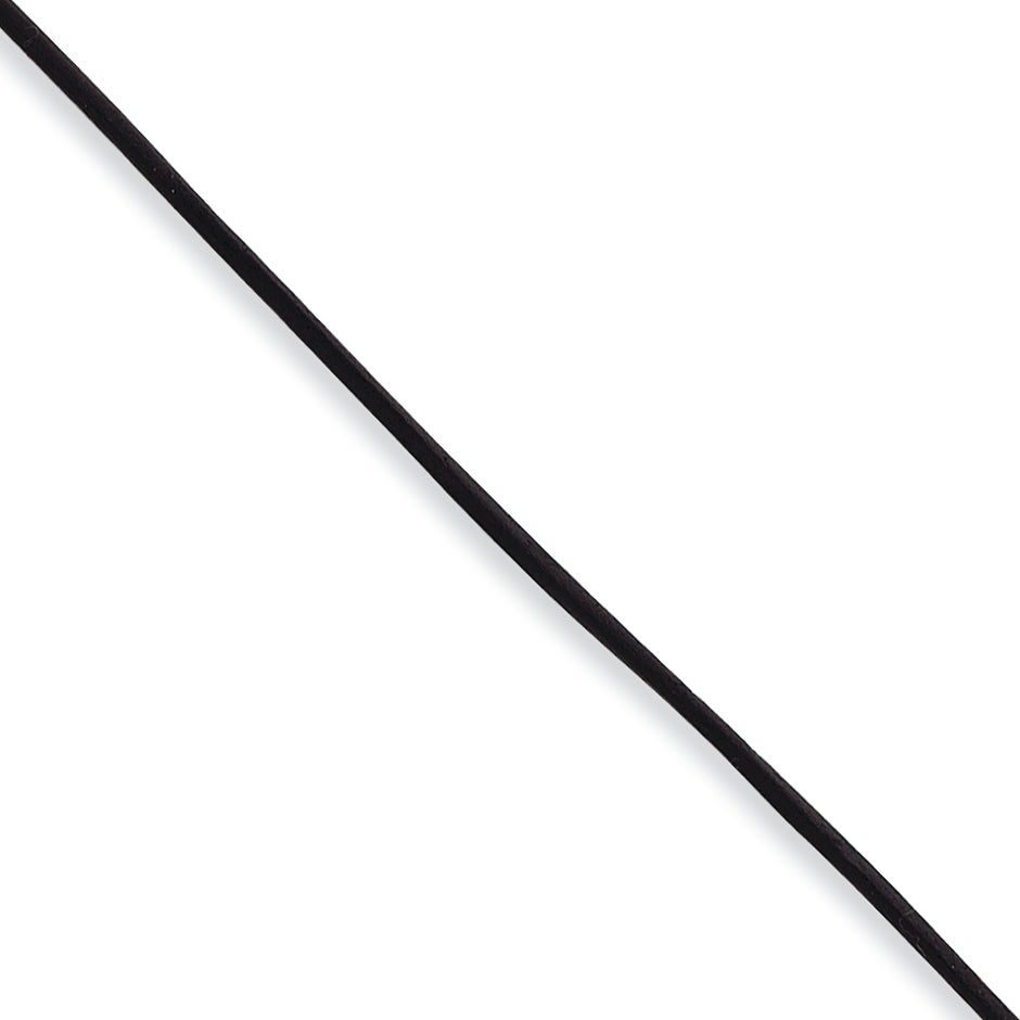 Sterling Silver 16inch 2mm Black Leather Cord Necklace 16 Inches