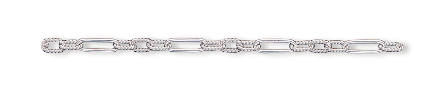 Sterling Silver Fancy Link Anklet 10 Inches