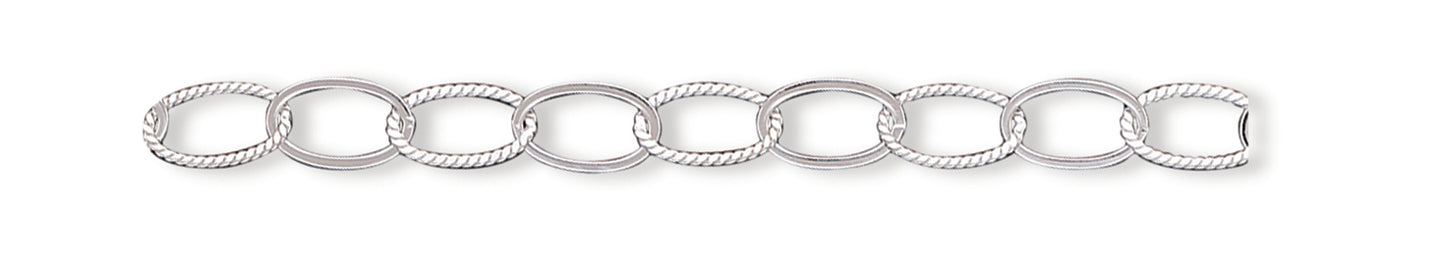 Sterling Silver Fancy Link Anklet 10 Inches