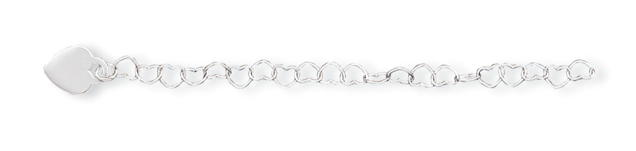 Sterling Silver Heart Link Childs Bracelet 6 Inches