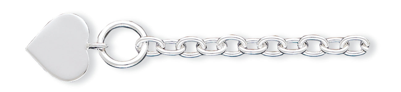 Sterling Silver Heart Bracelet 7.5 Inches