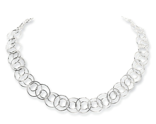 Sterling Silver Fancy Link Necklace 42 Inches