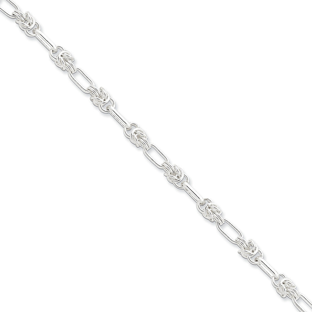 Sterling Silver 7.5inch Polished Fancy Link Bracelet 7.5 Inches
