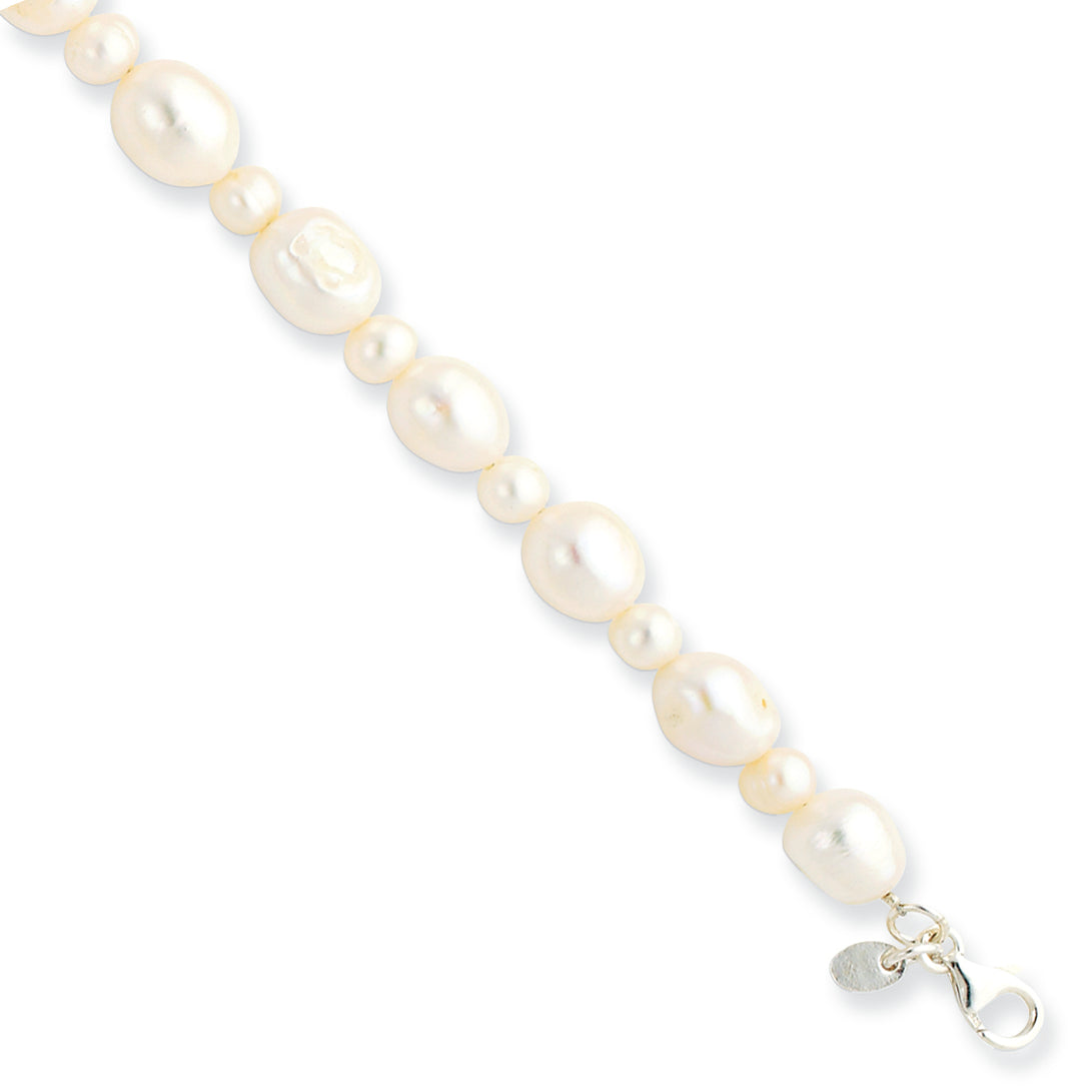 Sterling Silver Freshwater Cultured Pearl 8.5in Bracelet