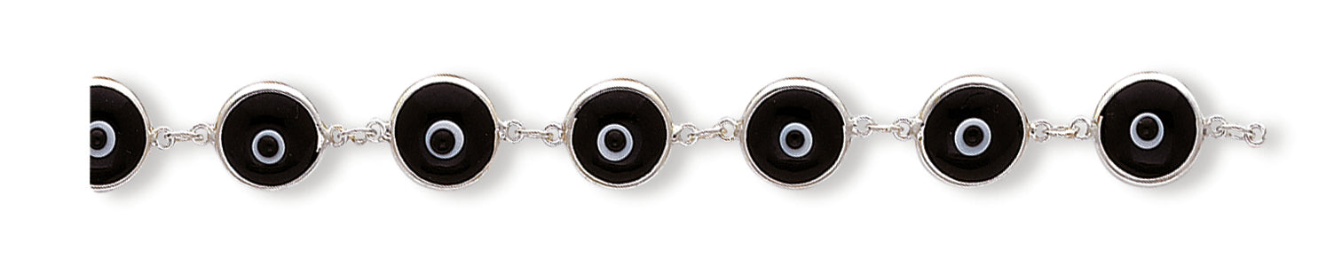SS 7.5inch3-DimensionalOpaqueBlackEyeBracelet 7.5 Inches