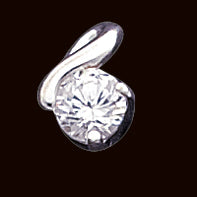 Sterling Silver CZ Pendant w/Chain