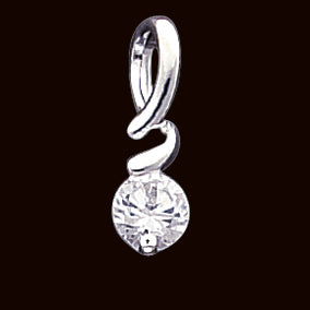 Sterling Silver CZ Pendant & Chain
