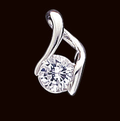 Sterling Silver CZ Pendant & Chain