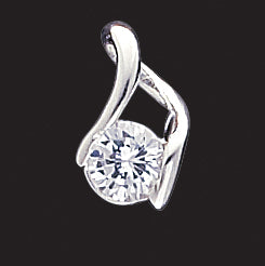 Sterling Silver CZ Pendant & Chain