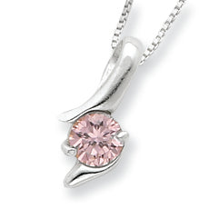 Sterling Silver Pink CZ Pendant
