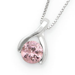 Sterling Silver Pink CZ Pendant