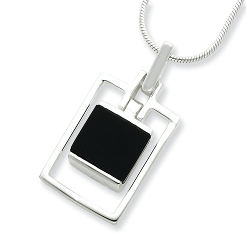 Sterling Silver Onyx Pendant Necklace