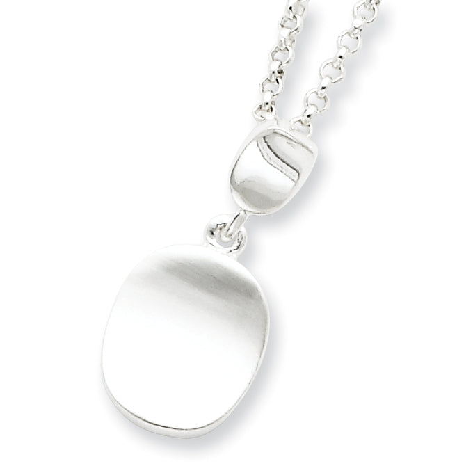 Sterling Silver Bean Pendant W/Chain