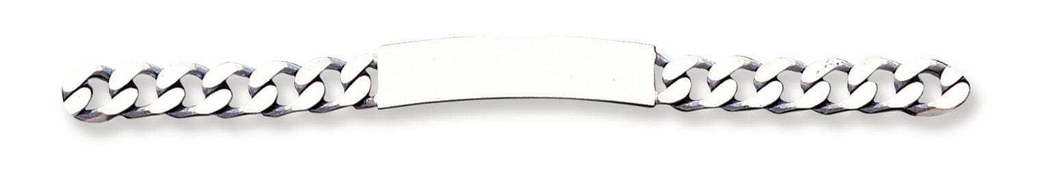 Sterling Silver 8inch Engraveable Antiqued Curb Link ID Bracelet 8 Inches
